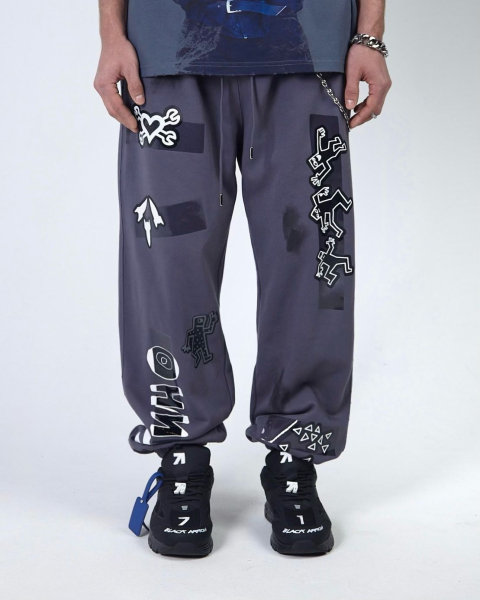 Джоггеры KINO DRAWINGS PATCH DUST BLUE ASIA ST 71, цвет: синий, Ast71.kino-jogg-draw-dustblue купить онлайн