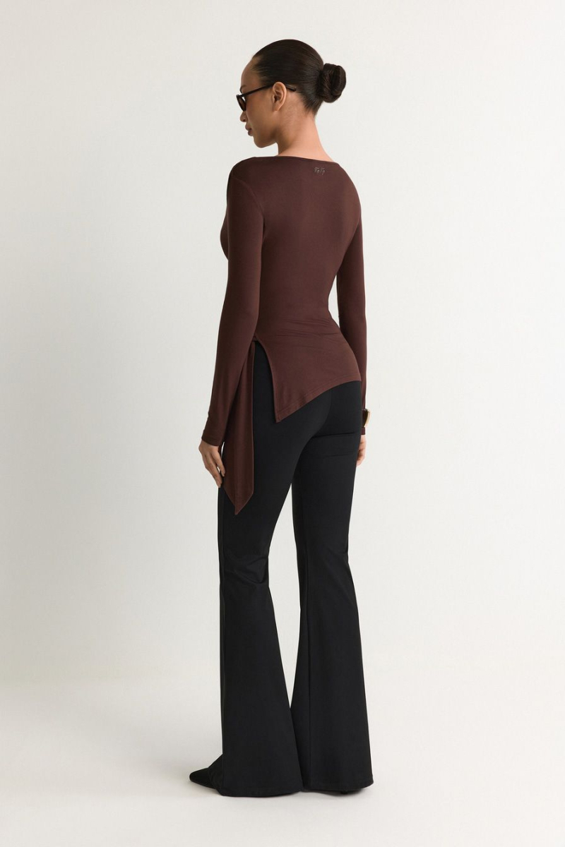 Лонгслив из смесовой вискозы TOPTOP, цвет: коричневый, TT.025.19447.700 купить онлайн