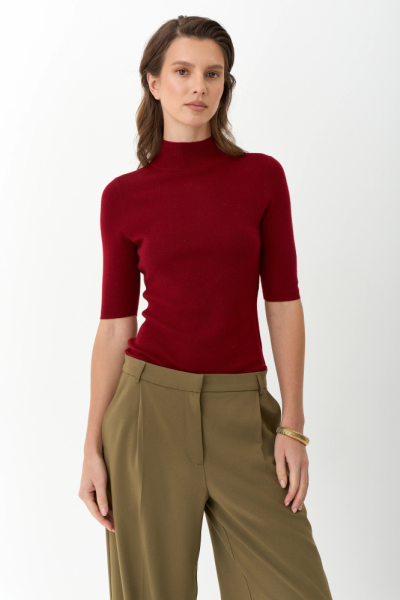 Топ с воротником стойка из мериноса