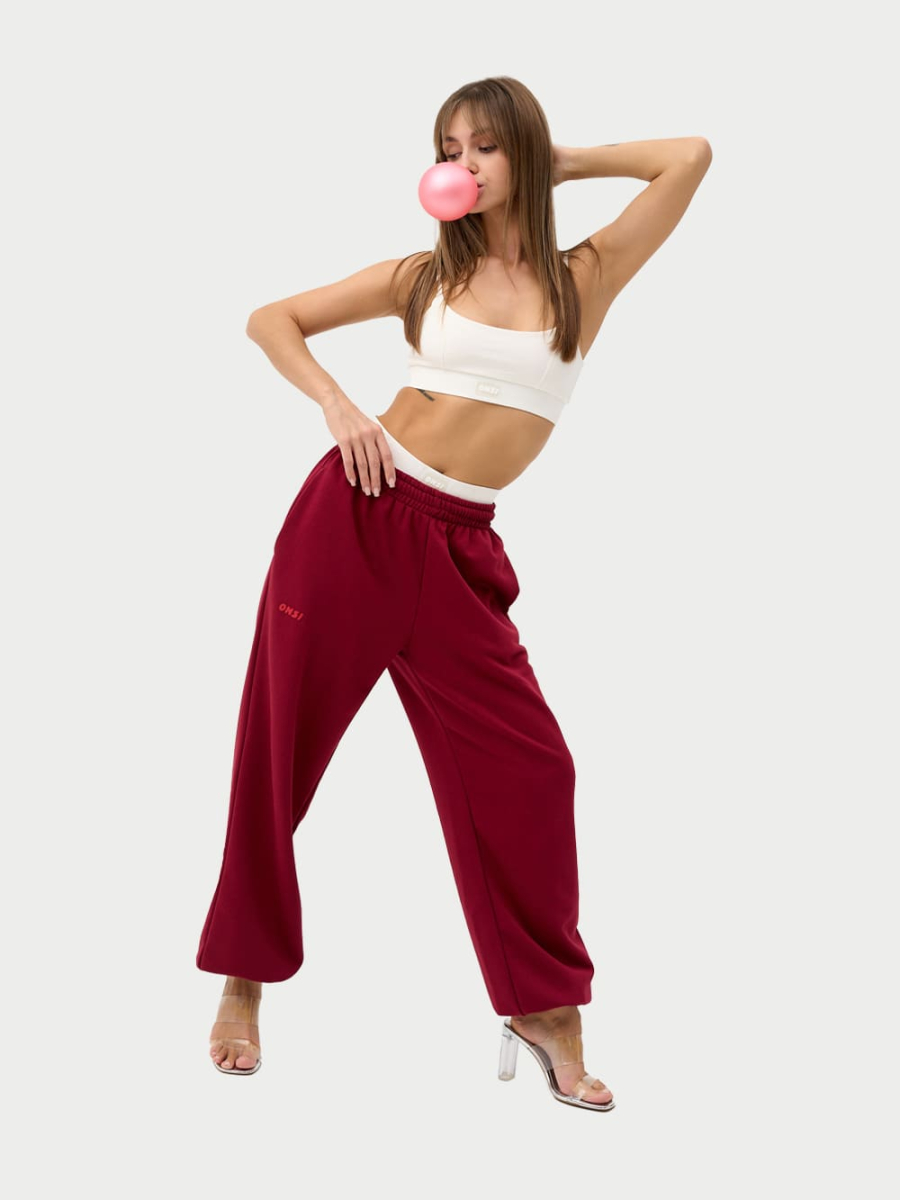 Брюки с застёжкой утепленные ONSI, цвет: dark red,  купить онлайн