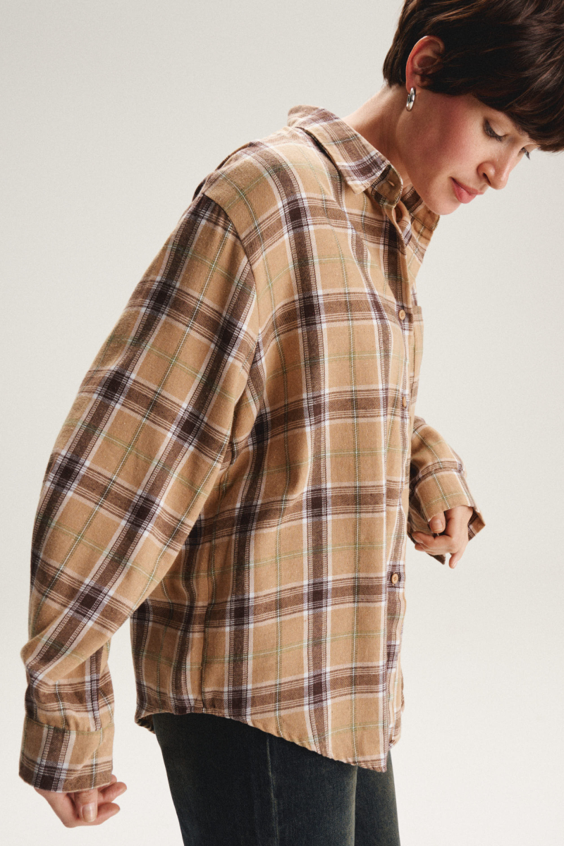 Рубашка в клетку SAGAS, цвет: коричневый,  купить онлайн