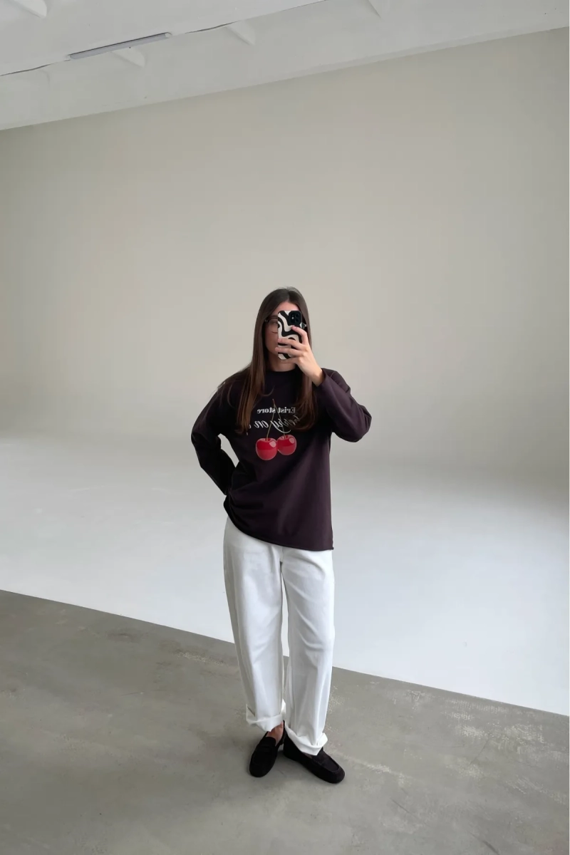 Лонгслив Вишня Erist store, цвет: коричневый, НФ-00003146 купить онлайн