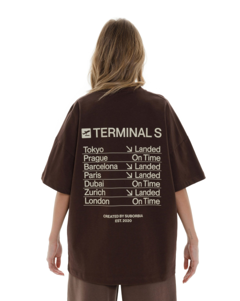 Футболка CITIES TERMINAL S `25 Suborbia, цвет: BROWN 04777 |новая коллекция купить онлайн