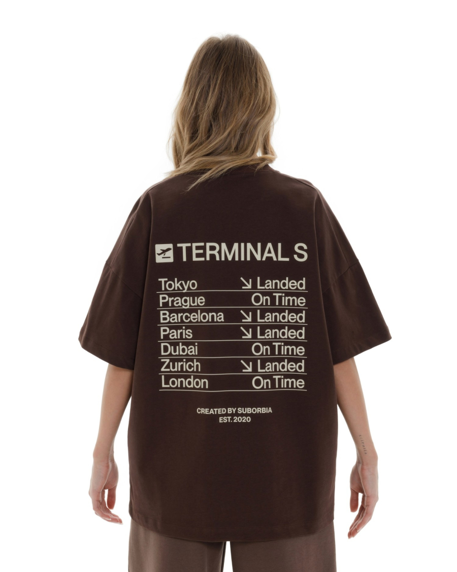 Футболка CITIES TERMINAL S `25 Suborbia, цвет: BROWN 04777 |новая коллекция купить онлайн