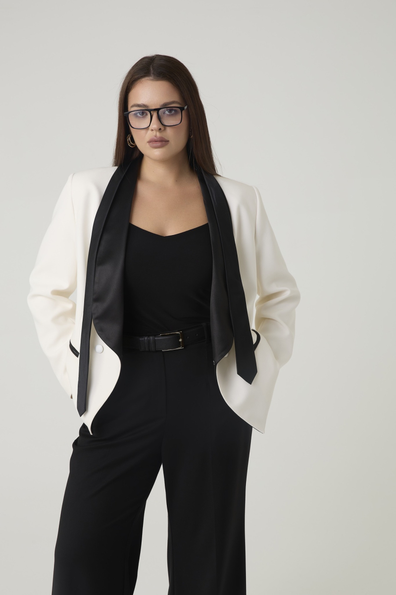 Жакет-смокинг 4forms, цвет: молочный, 65514 купить онлайн