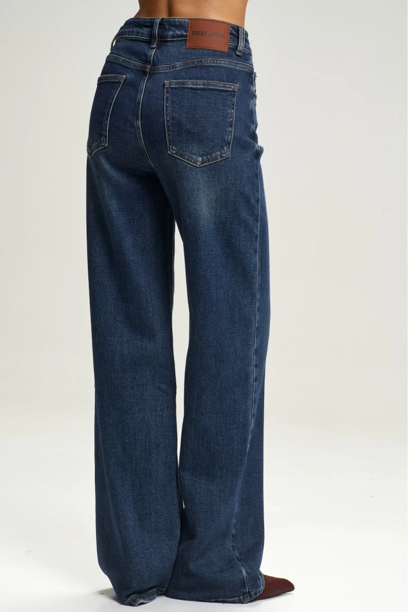 Джинсы Stright с потертостями Dark Blue Erist store, цвет: темно-синий, НФ-00001675 купить онлайн