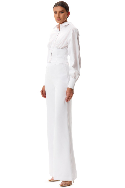 Брюки расклешённые SODAMODA, цвет: белый, 11250 купить онлайн