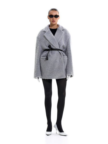 Пальто из смесовой шерсти ANOTHER SELECT, цвет: серо-голубой, 00074 купить онлайн