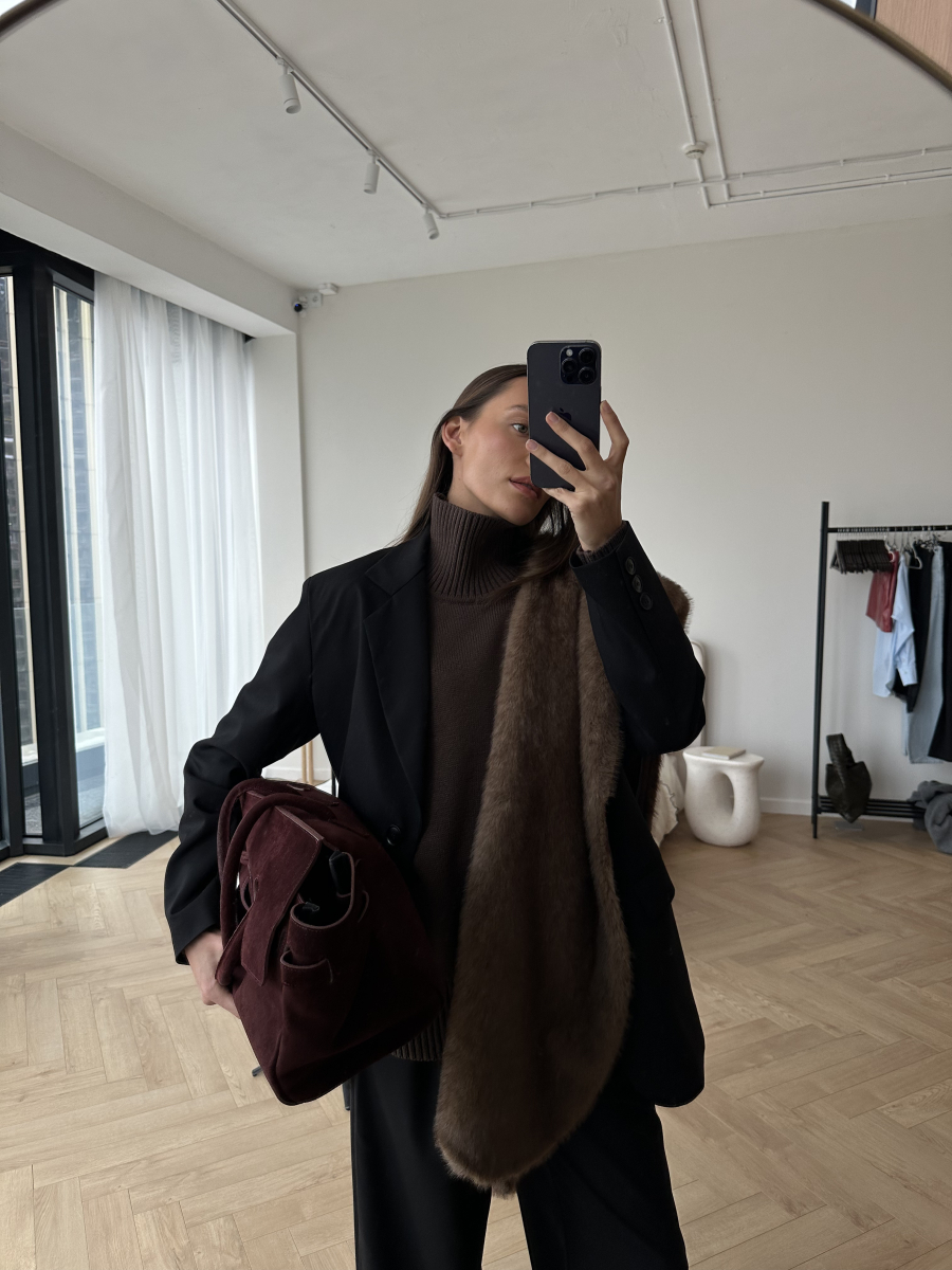 Накидка из эко-меха длинная VELVET, цвет: светло-коричневый 00-00005236 купить онлайн