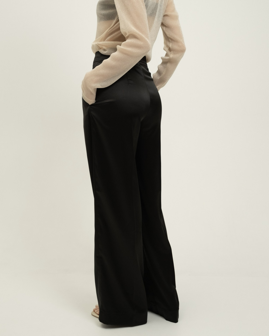 Брюки палаццо НИ ИМЕНИ, НИ ПОХОЖИХ, цвет: Черный, 00-00000019 купить онлайн