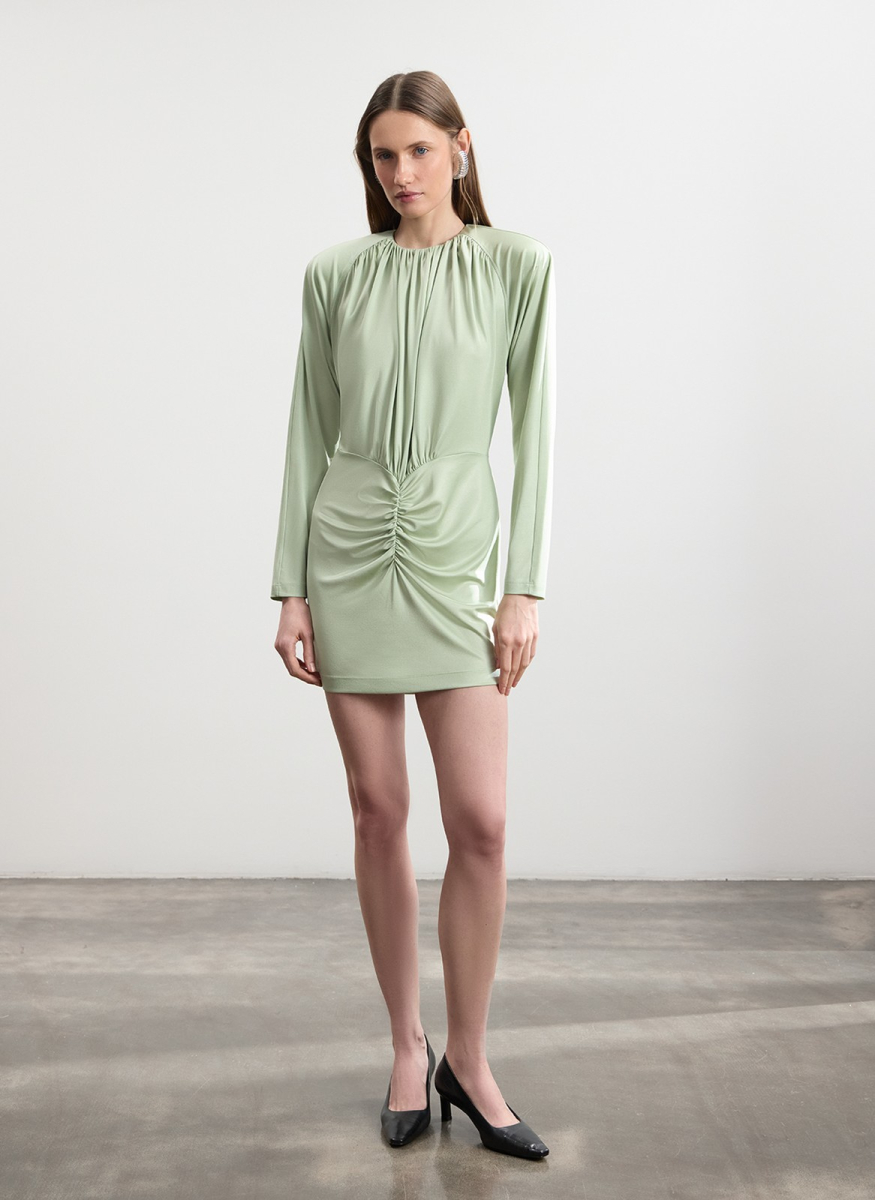 Платье мини со сборками