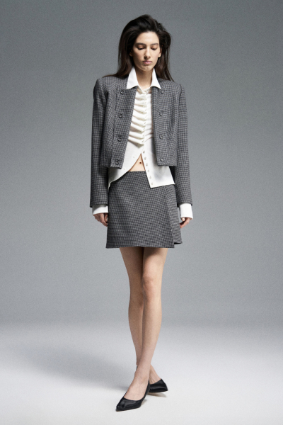 Юбка мини на запах WALK OF SHAME, цвет: серый,  купить онлайн