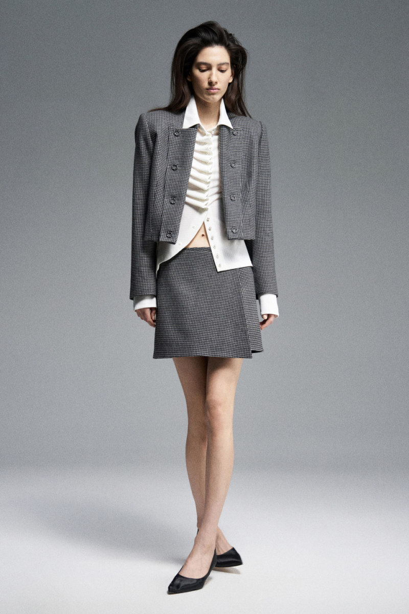 Юбка мини на запах WALK OF SHAME, цвет: серый,  купить онлайн