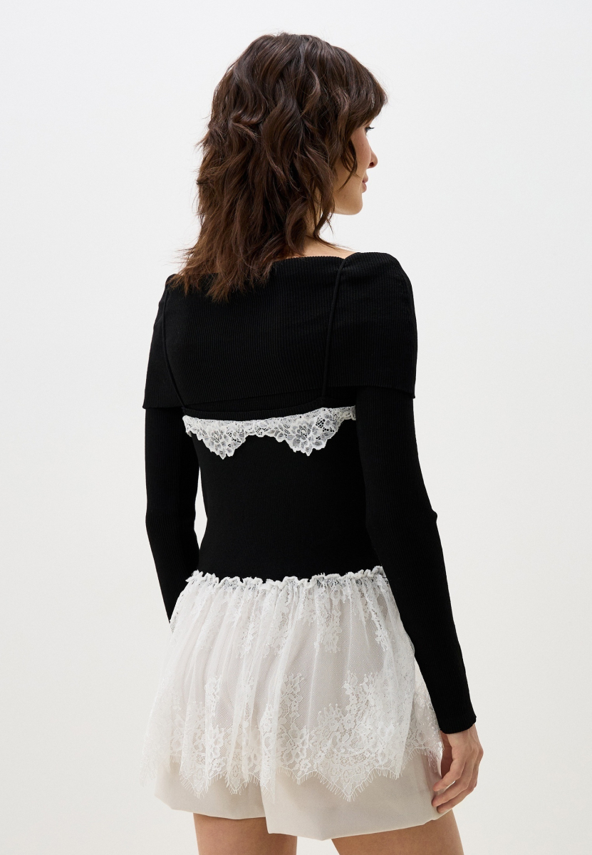 Кофта с кружевом ENEVOO, цвет: Черный, 05473 купить онлайн