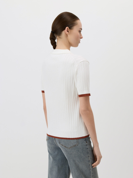 Пуловер в стиле поло Conso, цвет: молочный/терракотовый, KPS 260732 - молочный/терракотовый купить онлайн