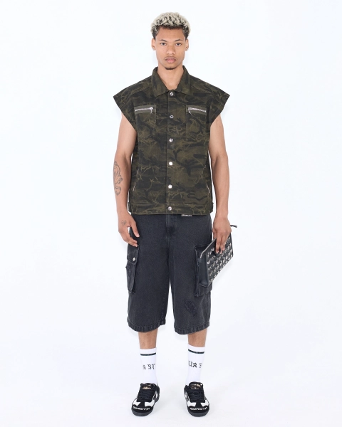 Жилет камуфляжный ASIA ST 71, цвет: зеленый, Ast71.vest-denim-camou купить онлайн
