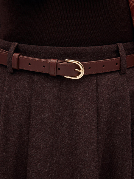 Узкий кожаный ремень Chaika, цвет: коричневый AW25BT01-45 купить онлайн