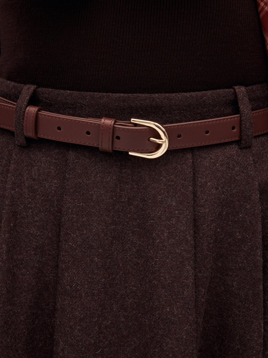 Узкий кожаный ремень Chaika, цвет: коричневый AW25BT01-45 купить онлайн