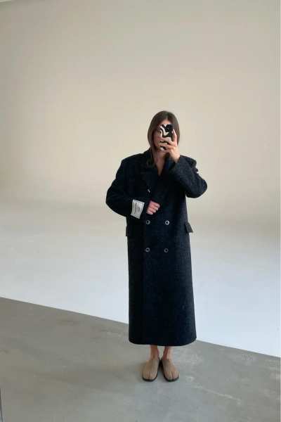 Пальто-макси Erist store, цвет: Черный, НФ-00003231 купить онлайн