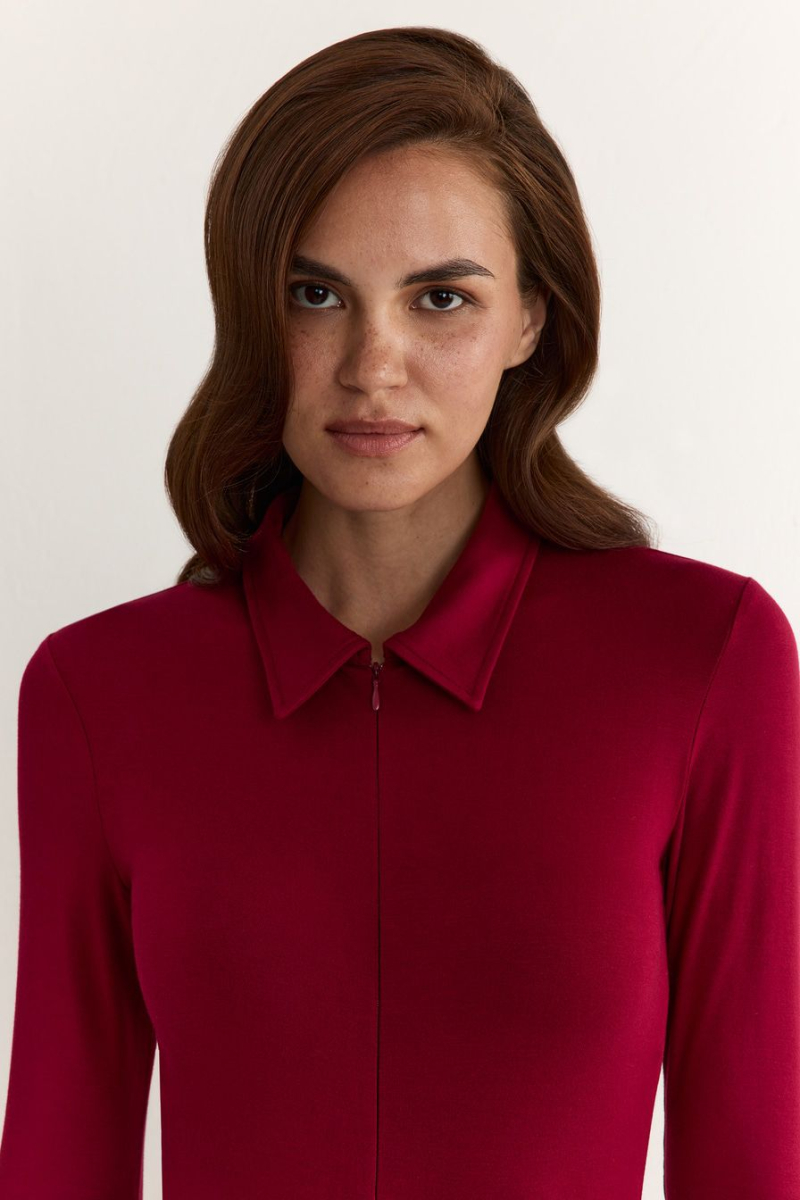 Боди из смесовой вискозы TOPTOP, цвет: Бордовый, TT.022.17927.330 купить онлайн