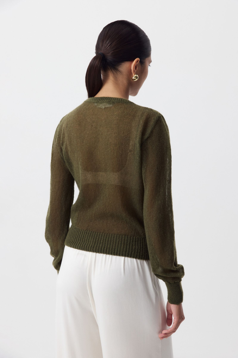 Кардиган с тонкой планкой Charmstore, цвет: хаки, 305-42085-779 купить онлайн