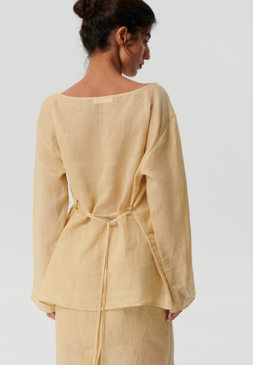 Лонгслив из рами CHUBA, цвет: грушевый, longsleeve_flare купить онлайн