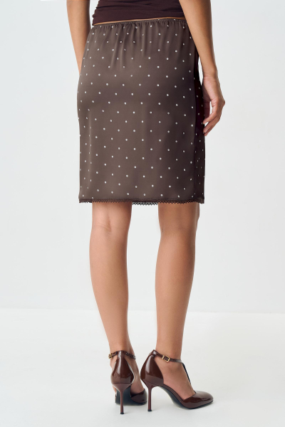 Юбка из сатина в горох Charmstore, цвет: шоколадный, 116-39239-551 купить онлайн
