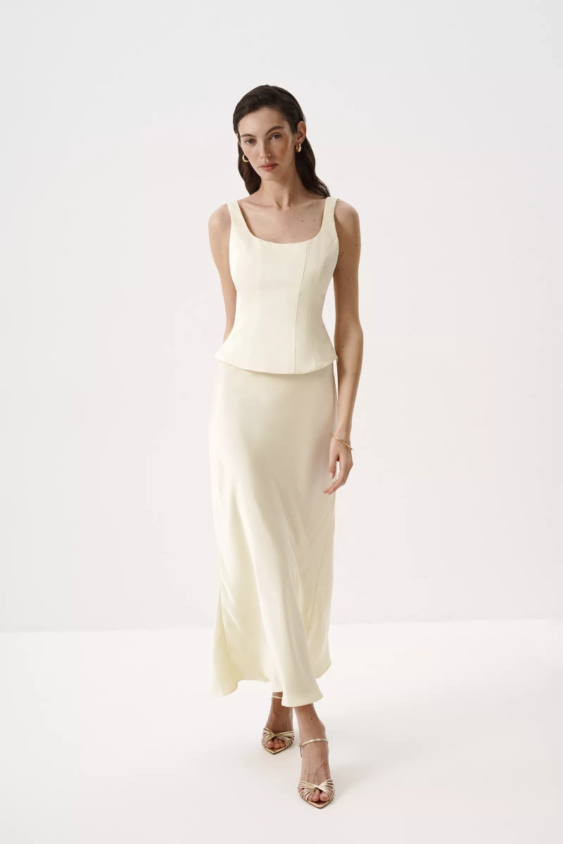 Юбка годе из сатина Charmstore, цвет: Сливочный, 116-55960-121 купить онлайн
