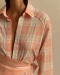 Рубашка Миртос в клетку на завязках Journey clothes, цвет: коралловый  купить онлайн