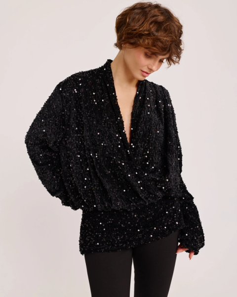 Блуза из пайеток BLACK