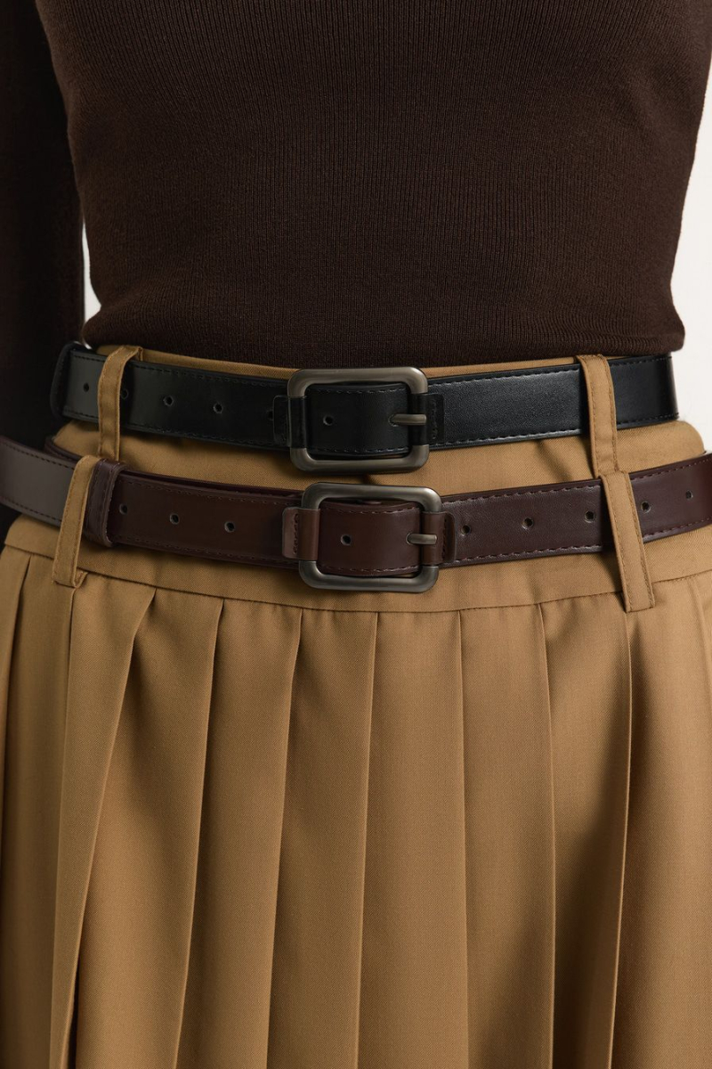 Юбка с двойным ремнем TOPTOP, цвет: бежевый, TT.072.17852.110 купить онлайн