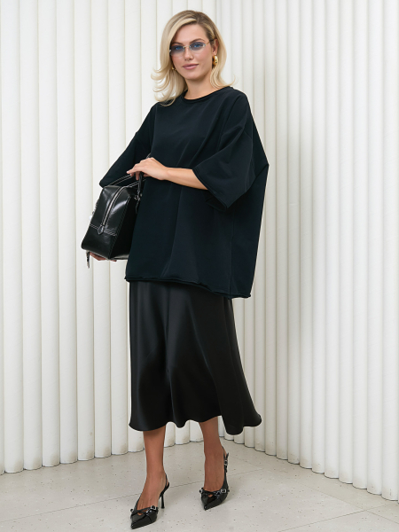 Футболка oversize I.B.W., цвет: футер, черный JE051 |новая коллекция купить онлайн