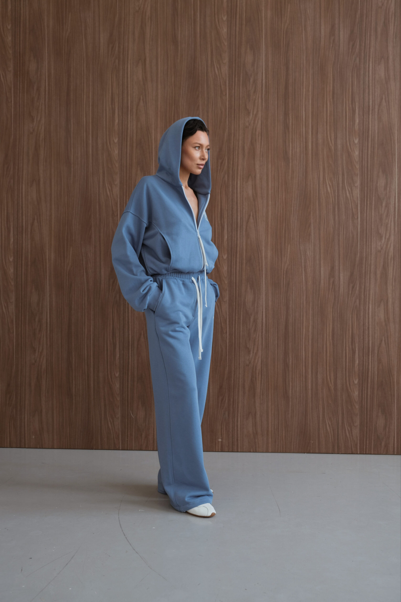 Худи укороченное "Воздух" Мини, цвет: индиго, НФ-00000475 купить онлайн