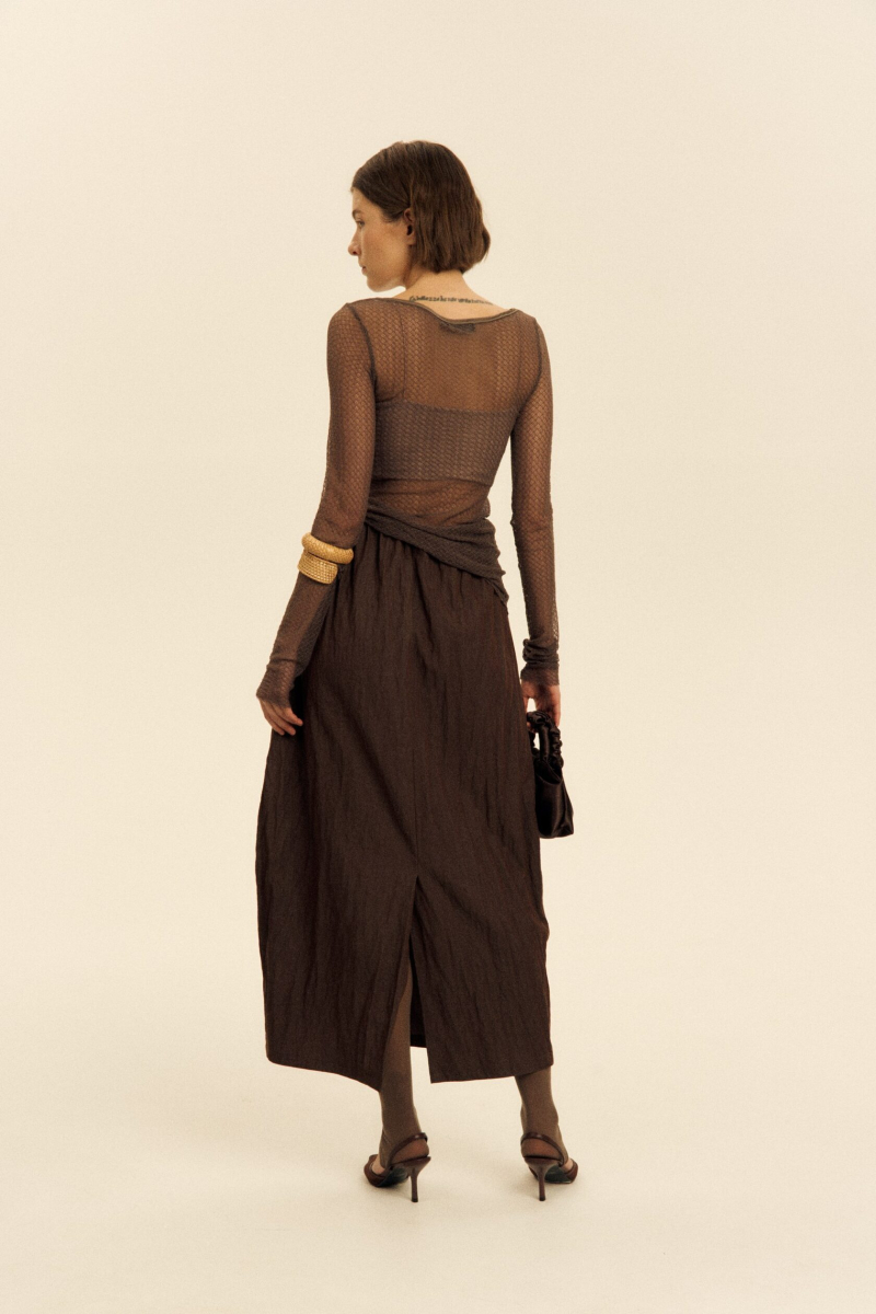 Лонгслив паутинка SAGAS, цвет: коричневый, 250028 купить онлайн