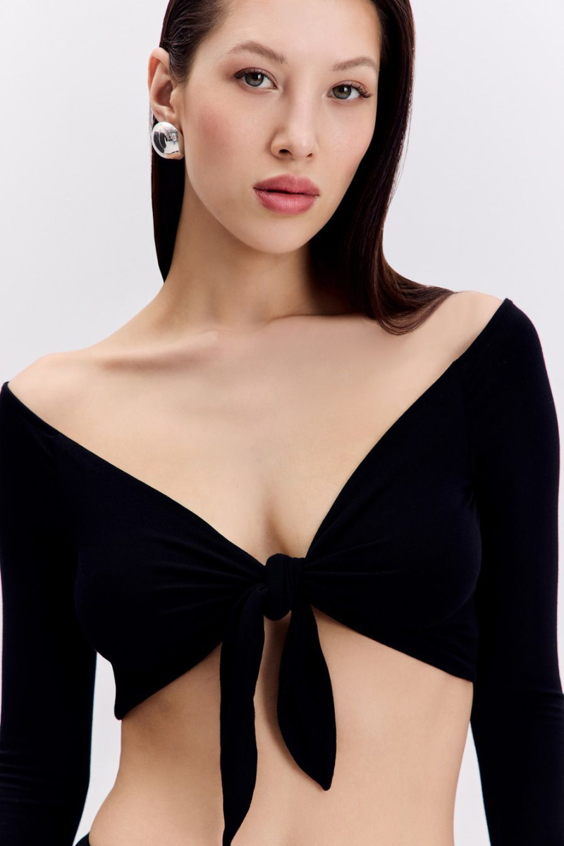Топ из смесовой вискозы TOPTOP, цвет: Черный TTS.020.16670.900 |новая коллекция купить онлайн