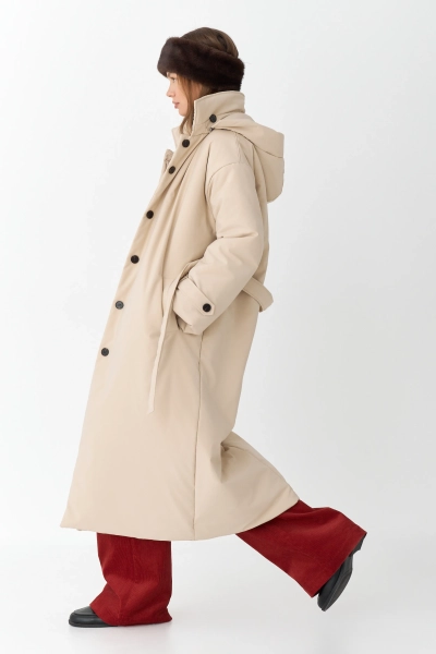 Пальто однобортное утепленное Ricoco, цвет: Светло-бежевый, 7012/2 купить онлайн