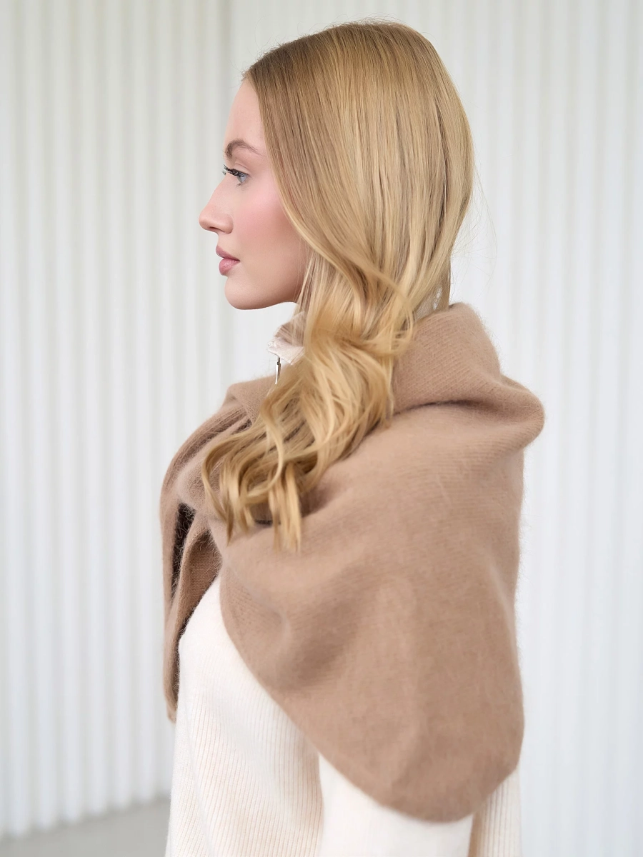 Косынка с ангорой I.B.W., цвет: бежевый KJ125 купить онлайн