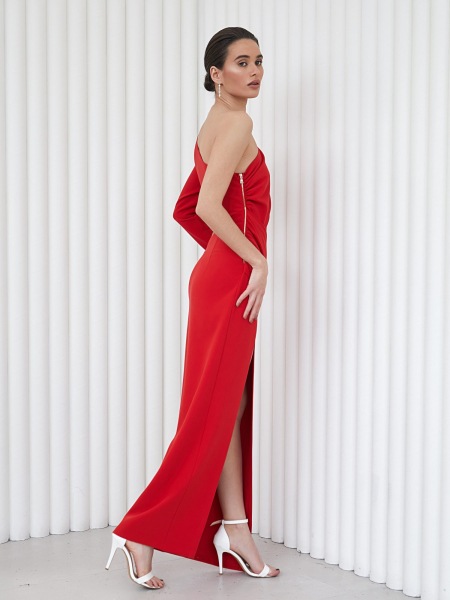 Платье со сборкой I.B.W., цвет: красный, ED044 купить онлайн