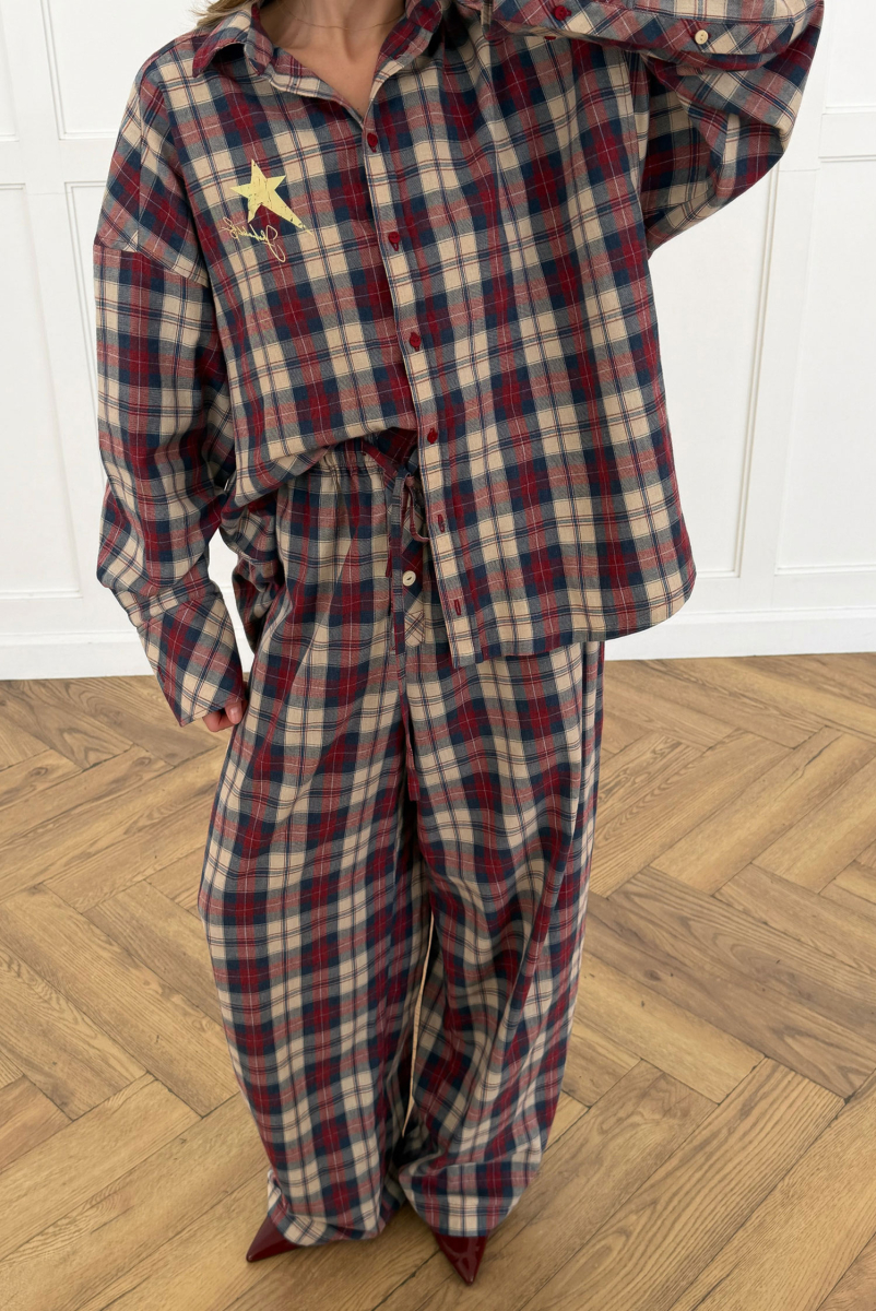 Рубашка объемная в клетку Label .B, цвет: сине-красный, ТР.06.4.0424/2BL/R купить онлайн