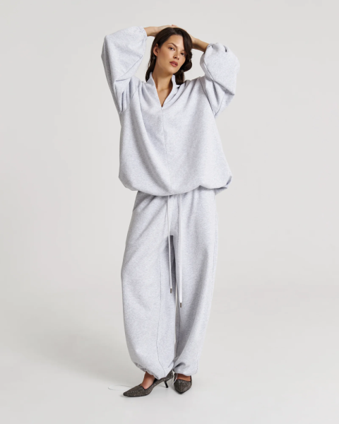 Брюки с эффектом велюра LIGHT GRAY