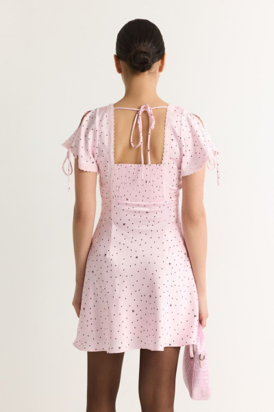 Платье с принтом и кружевной отделкой TOPTOP, цвет: розовый с принтом, TT.010.19413.301 купить онлайн