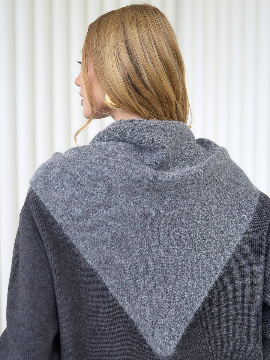 Косынка с ангорой I.B.W., цвет: серый KJ125 купить онлайн