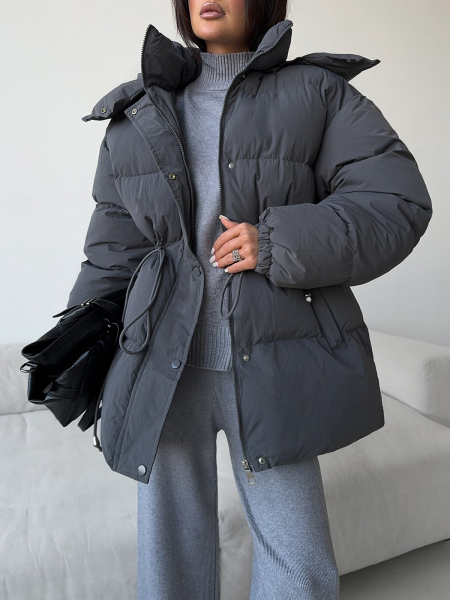 Пуховик приталенный SODAMODA, цвет: серый, 15915 купить онлайн