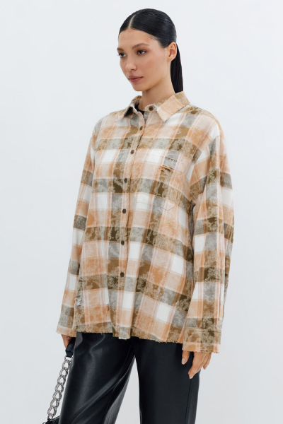 Рубашка из 100% хлопка TOPTOP, цвет: хаки, TT.021.15469.510 купить онлайн