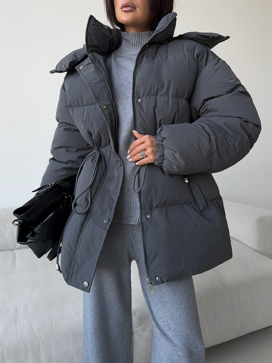 Пуховик приталенный SODAMODA, цвет: серый, 15915 купить онлайн