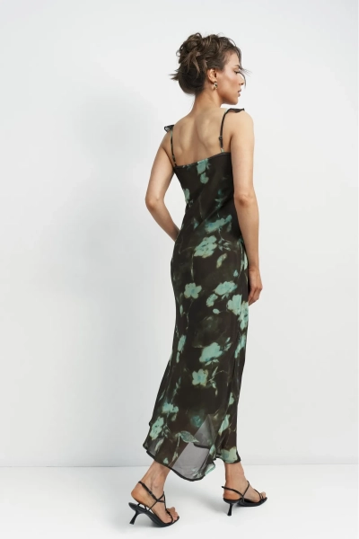 Платье с рюшами Erist store, цвет: коричневый, НФ-00003749 купить онлайн
