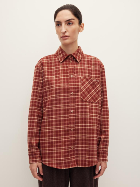 Рубашка в клетку Rust Chaika, цвет: коричневый, AW25BL01-145 купить онлайн