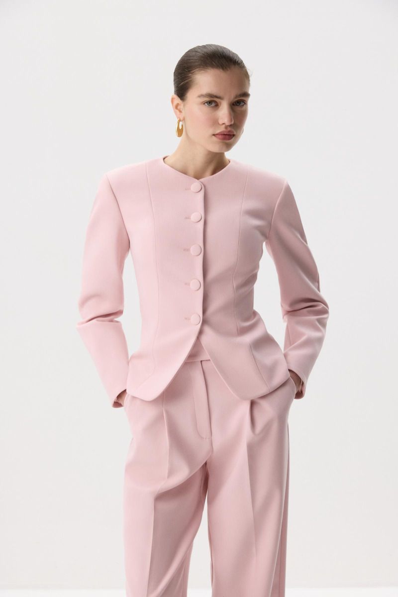 Жакет О-силуэта приталенный Charmstore, цвет: розовый, 109-460103-221 купить онлайн