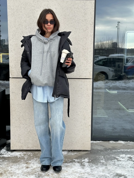 Худи утепленный essentials Ricoco, цвет: серый меланж, 7027/1 купить онлайн