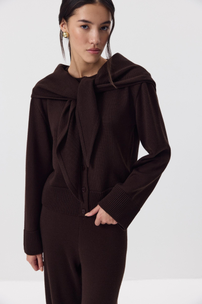 Кардиган из шерсти Charmstore, цвет: шоколадный, 305-42898-551 купить онлайн